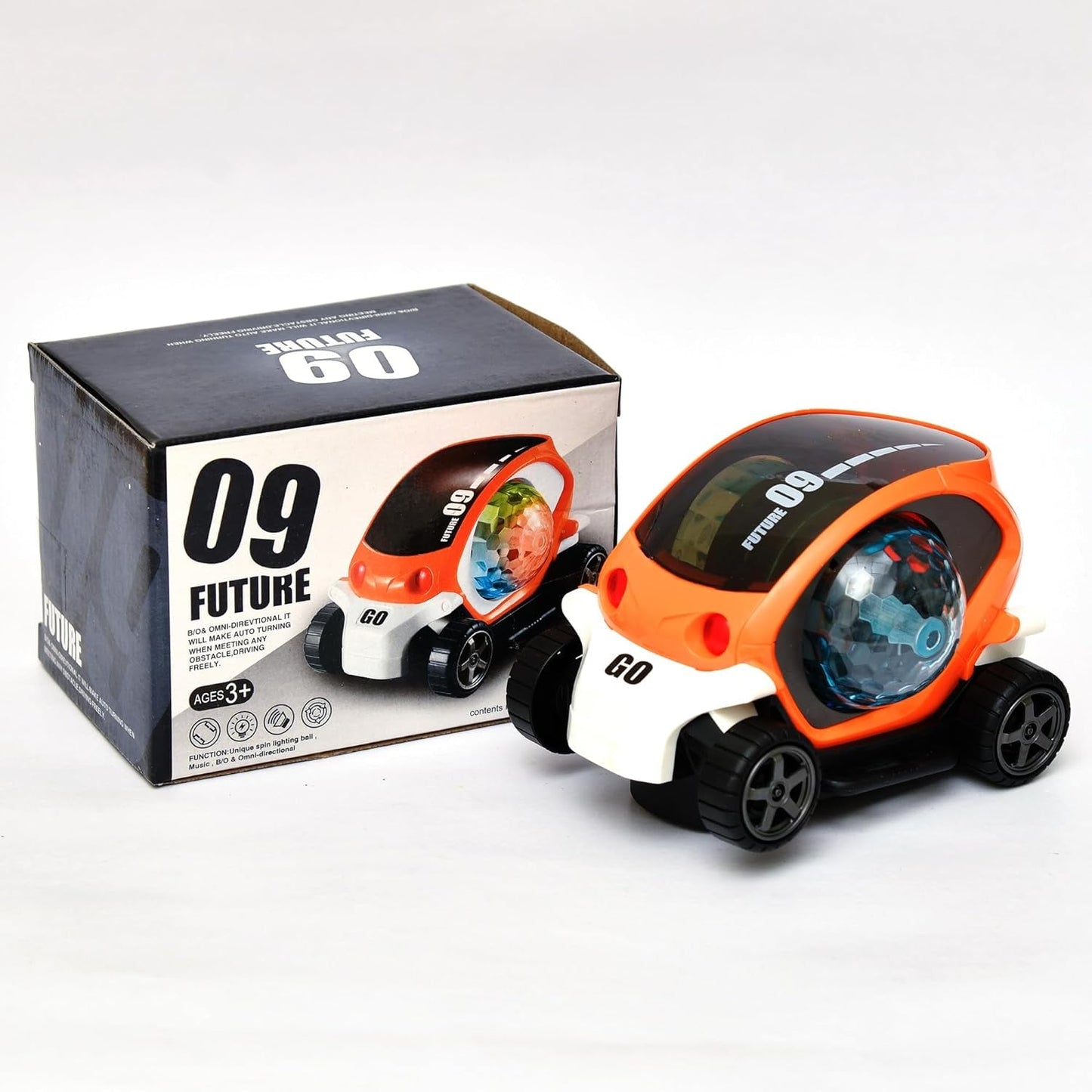 360° Rotating Stunt Car Toy – Bump & Go (1 Pc, Battery Not Included)