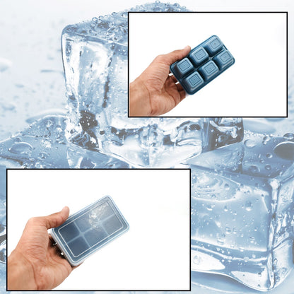 6 Grid Silicone Ice Tray Used In All Kinds Of Places Like Household Kitchens  (1 Pc)