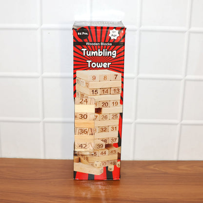 Numbered Wooden Tumbling Tower Game Set