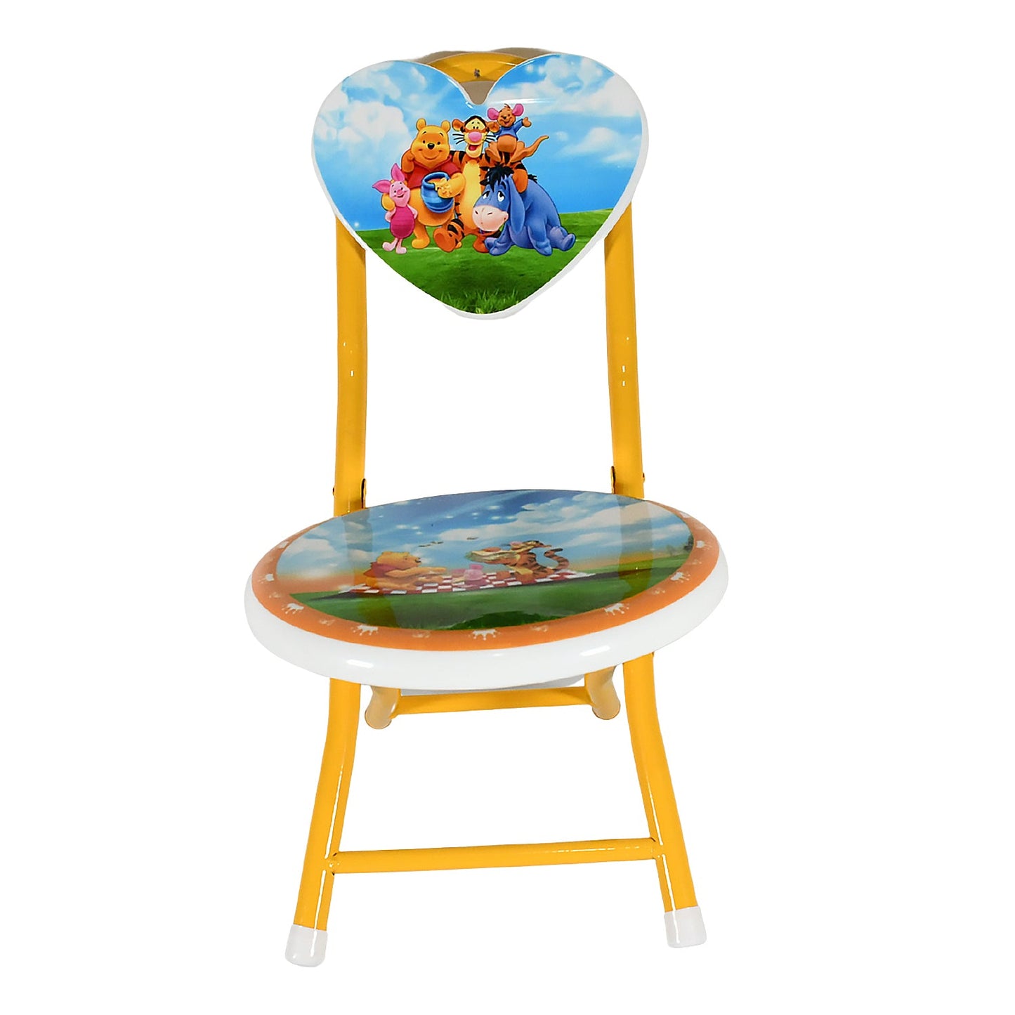 Heart Shape Cartoon Printed Foldable Kids Chair for Playrooms & Camping (1 Pc)