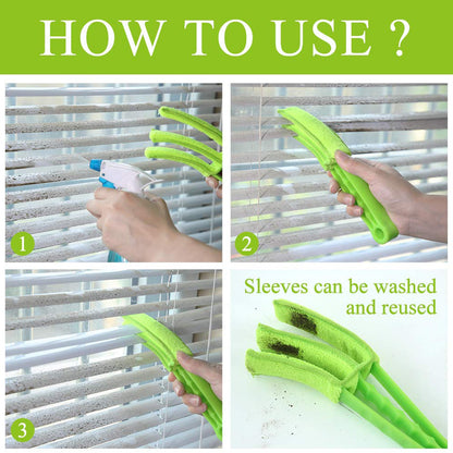 Window Blind Cleaner Brush Microfiber Sleeves – Dusting Tool for Shutters & AC (1 Pc)