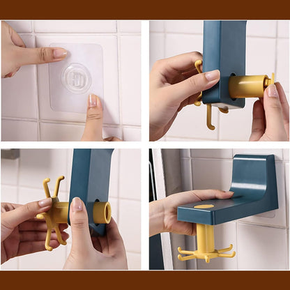 360 Degree Rotating Wall Hook Hanger with 6 Heavy Duty Hooks