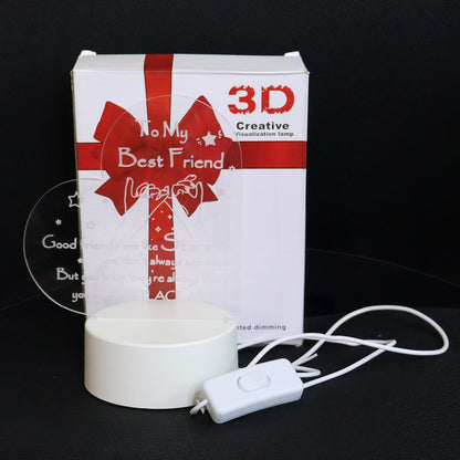 Heart Shape 3D LED Acrylic Night Lamp (1 Pc)