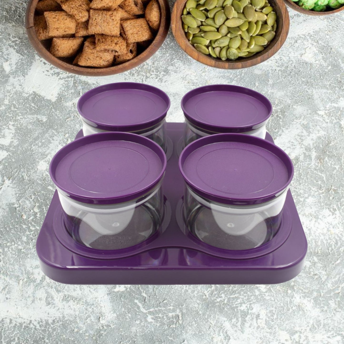 Airtight Plastic 4 Pc Storage Container Set, With Storage Container