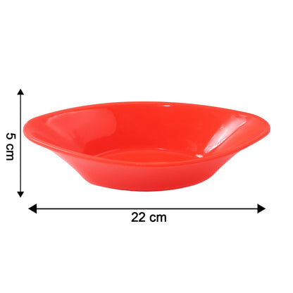 Plastic Marin Serving Bowl – Elegant Oval Deep Bowl (1 Pc / Red)