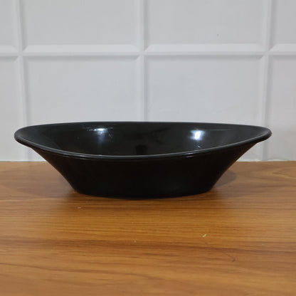 Plastic Marin Serving Bowl – Elegant Oval Deep Bowl (1 Pc / Balck)