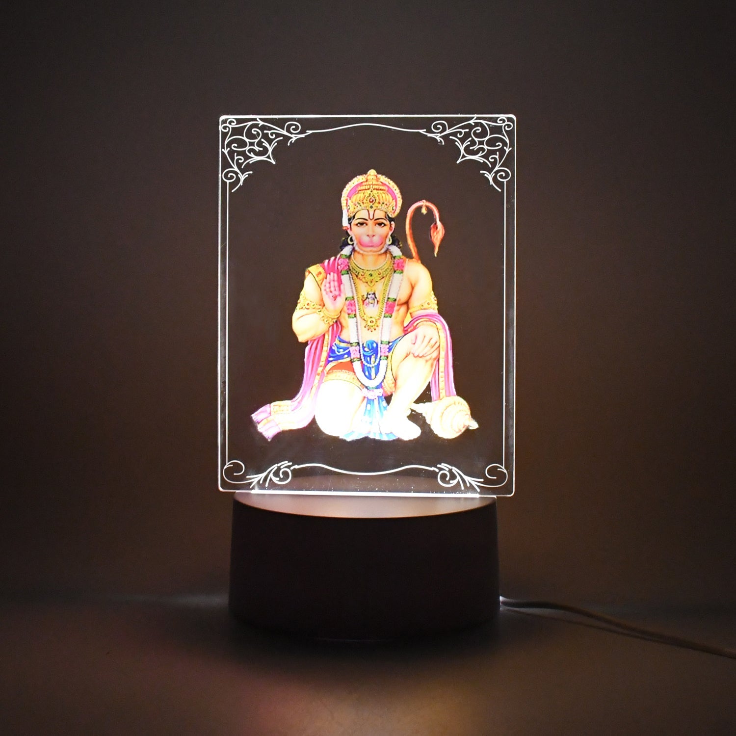 Hanuman Ji 3D Frame with Light