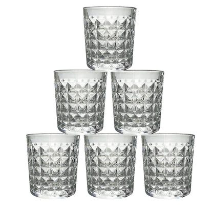 Premium Crystal-Style Glass Tumbler Set (6 Pc / 210 ML)