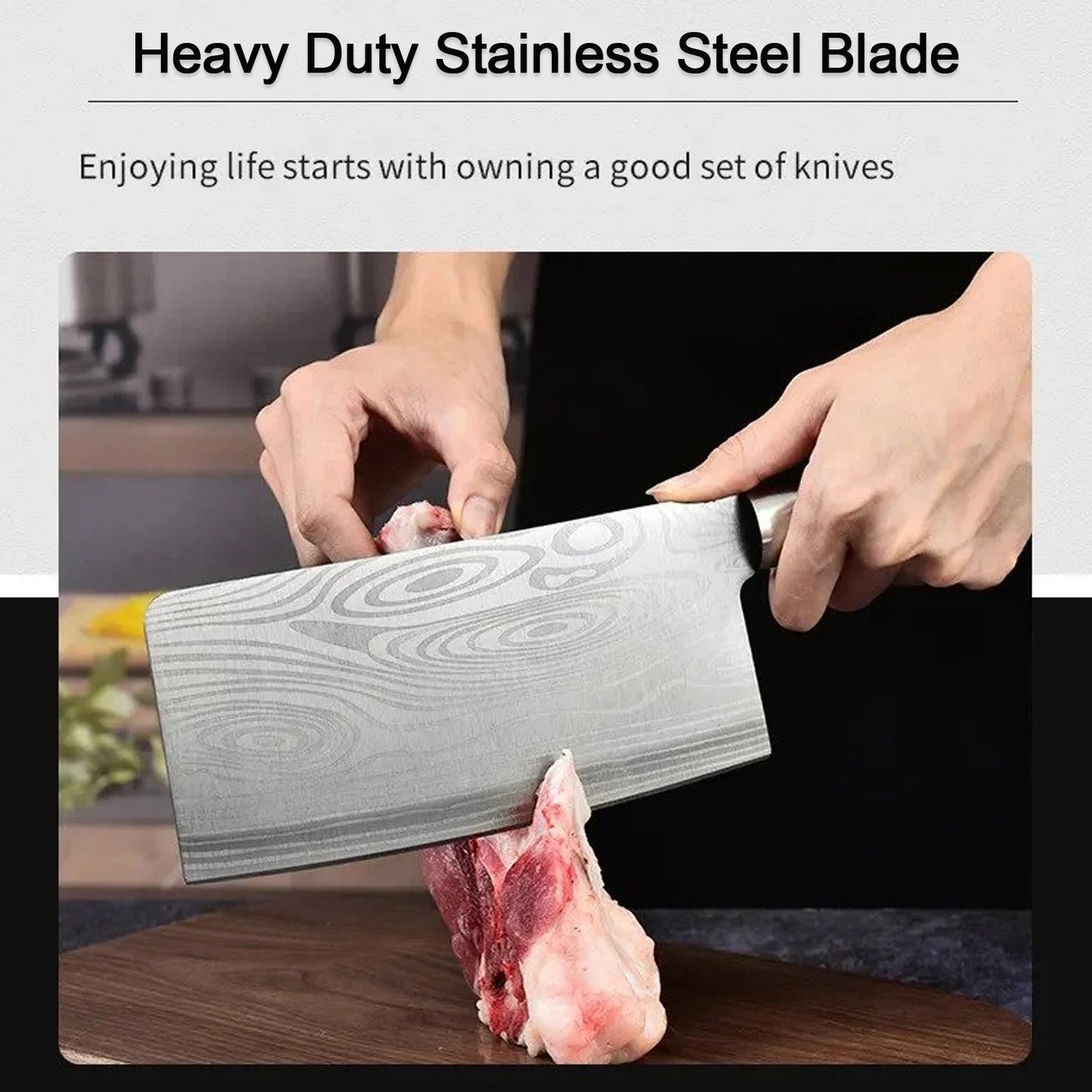 Stainless Steel Chef Damascus Cleaver Vegetable Knife (12 Inch)