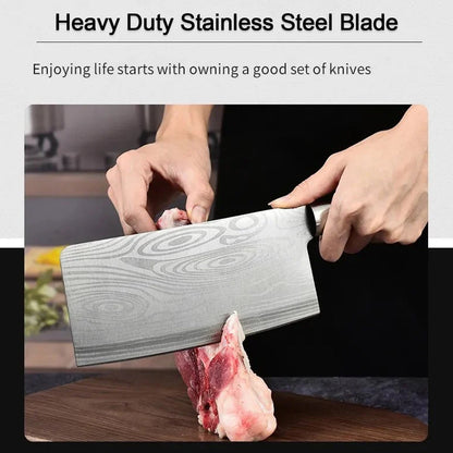 Stainless Steel Chef Damascus Cleaver Vegetable Knife (12 Inch)