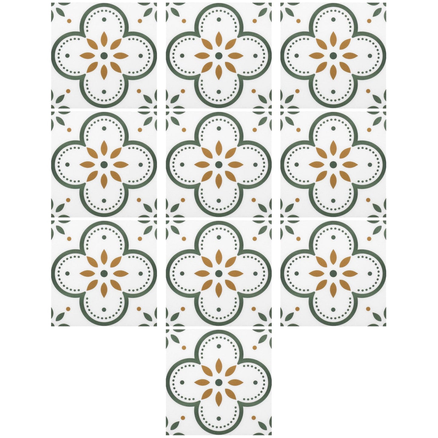 Peel & Stick 8×8 Inch Floor Tiles for Kitchen & Bathroom (10 Pc Set)