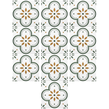 Peel & Stick 8×8 Inch Floor Tiles for Kitchen & Bathroom (10 Pc Set)