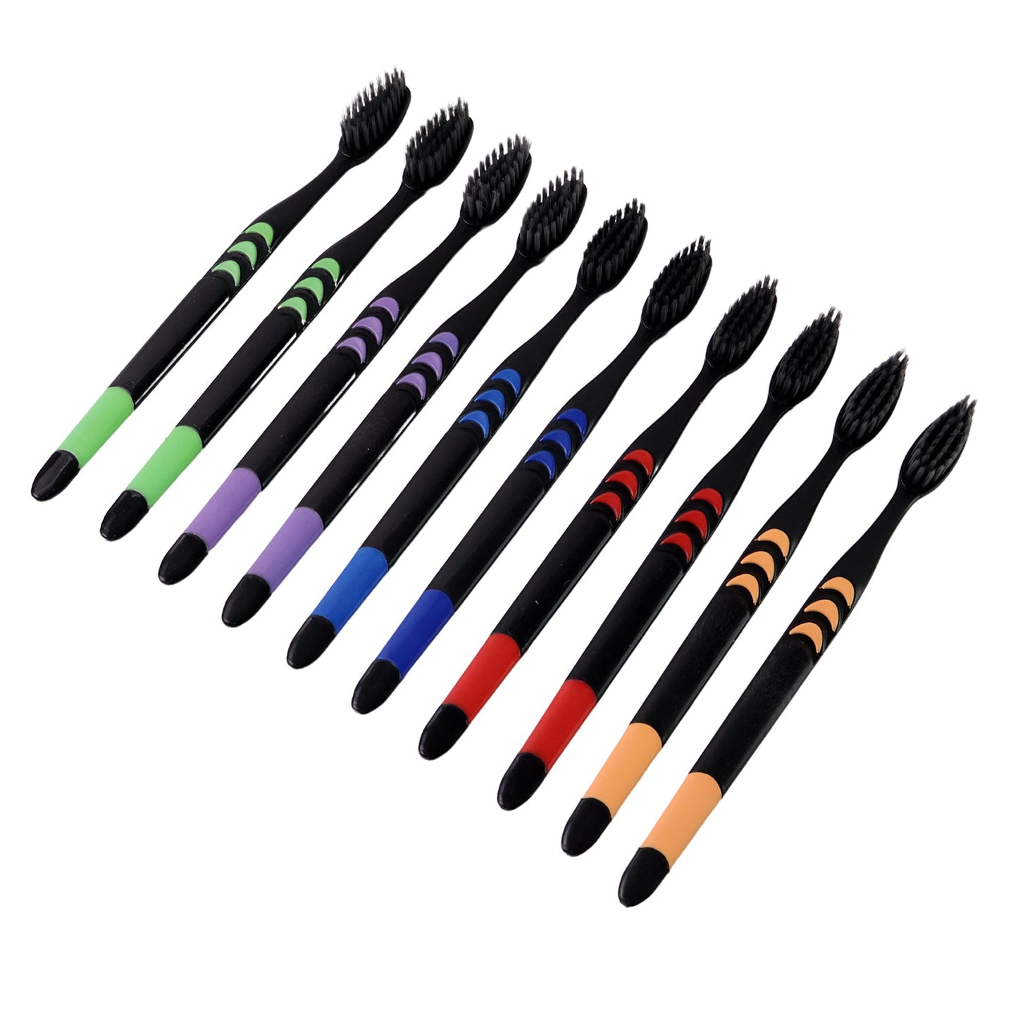 Soft Toothbrush with Plastic Round Box for Adults & Kids (Set of 10 Pcs)