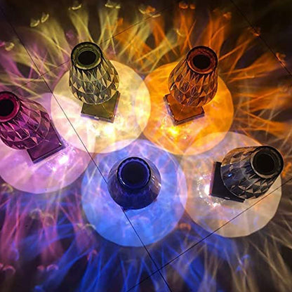 Crystal Diamond LED Table Lamp with 16 Colors – Bedroom Decor