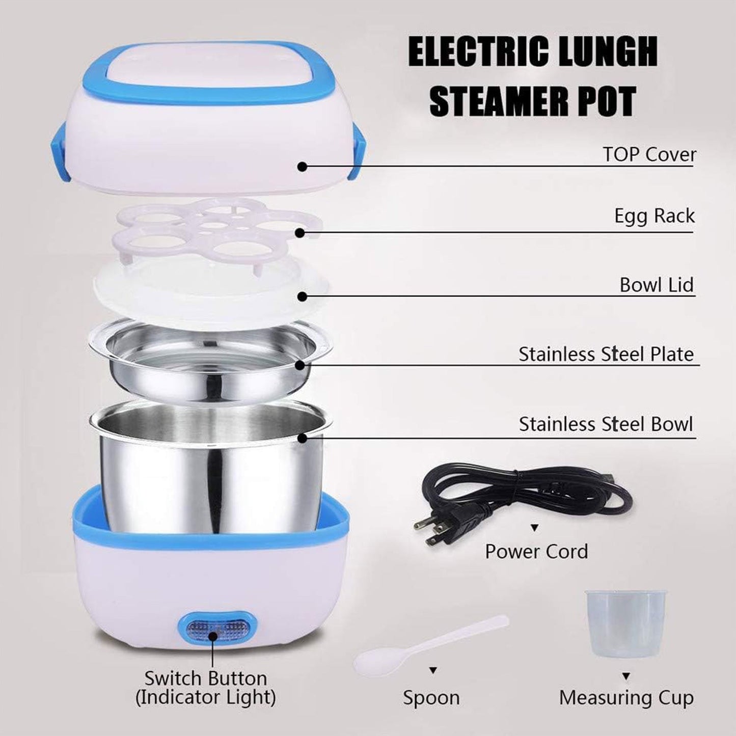 Electric Lunch Box Portable Food Warmer Food Heating Lunch Box  for Car, Truck, office
