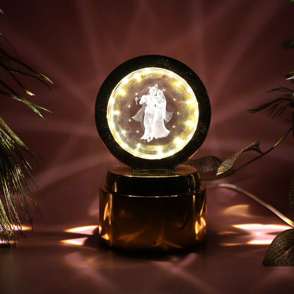 Radhe Krishna Crystal Ball Night Light – 1 Pc