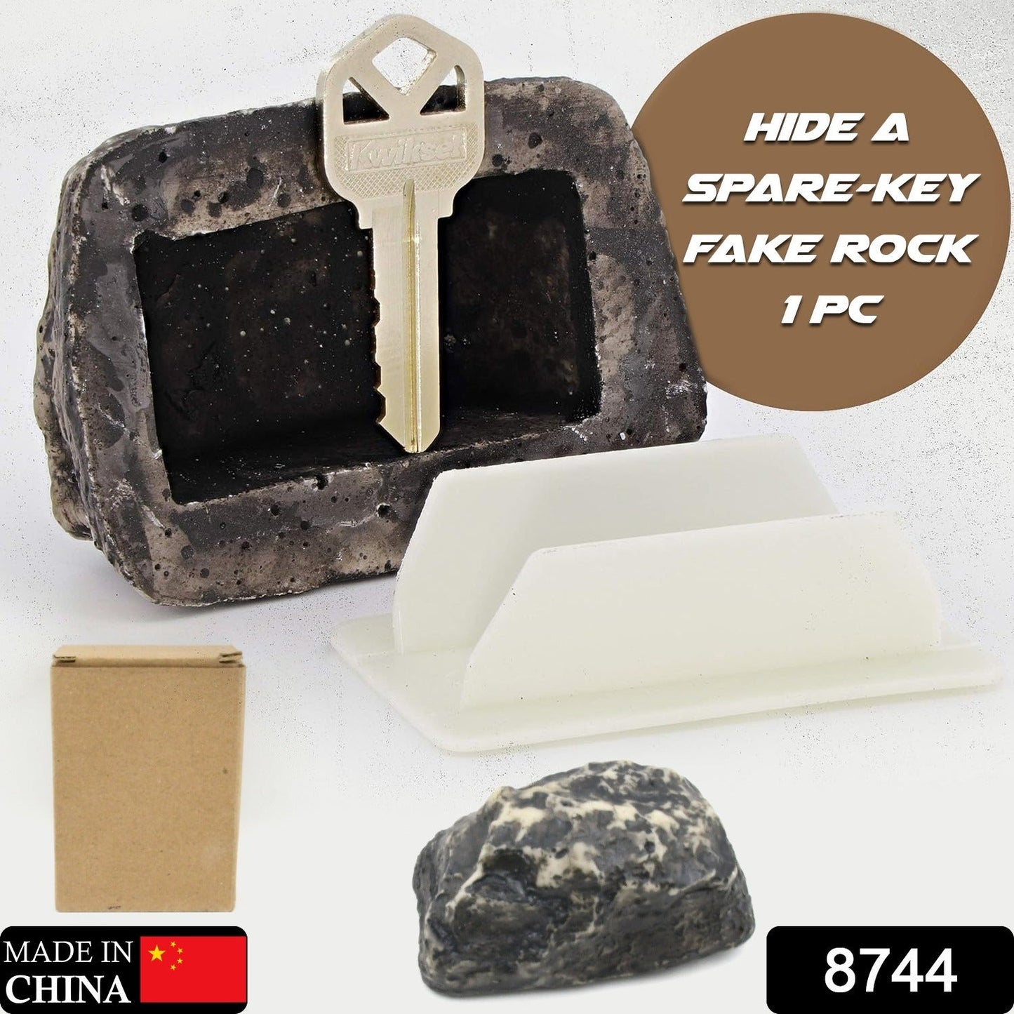 Realistic Fake Rock Key Hider – Weatherproof Outdoor Key Storage Emergencies (1 Pc)