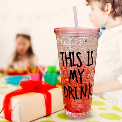 Plastic Creative Cold Drink Cup,  Double Wall Plastic Drinking Sport Bottle