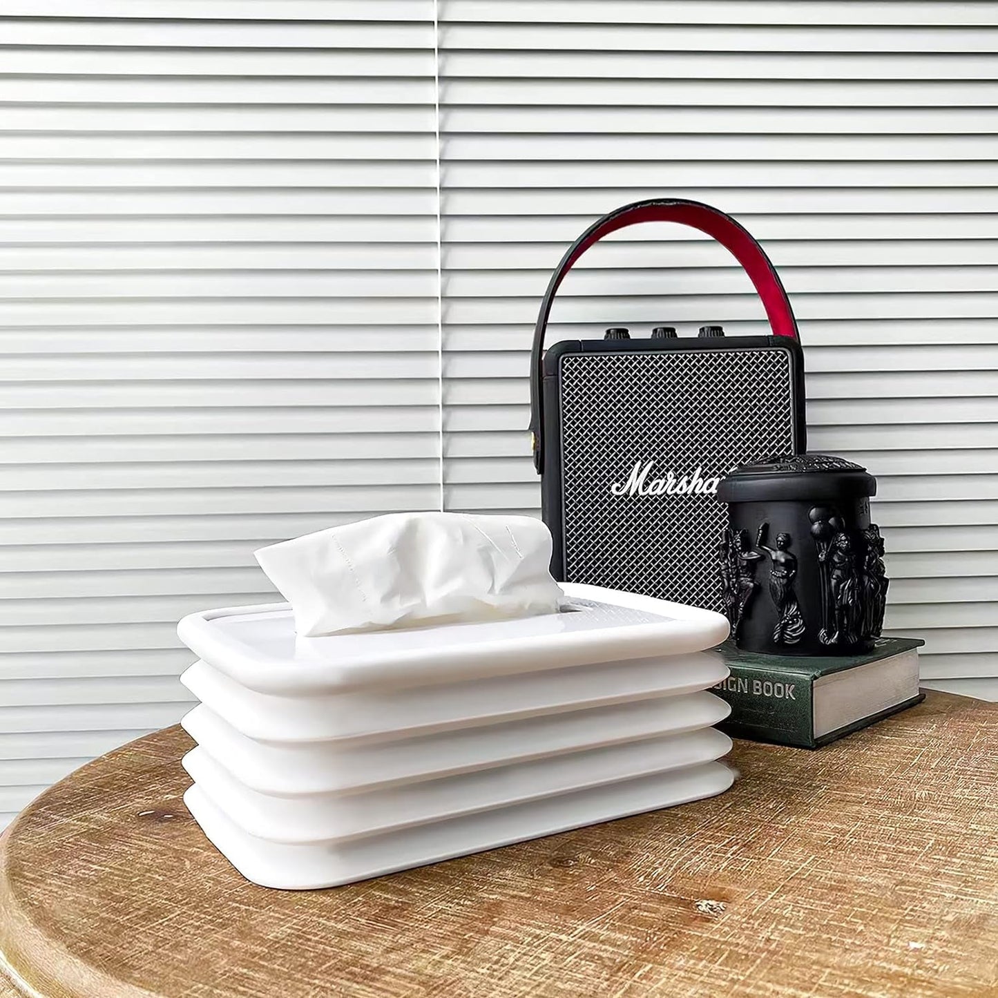 Simple Silicone Tissue Holder – Cube/Cylinder Tissue Box for Bathroom, Office