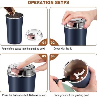 Portable 4-Blade Mini Grinder & Blender for Home & Office