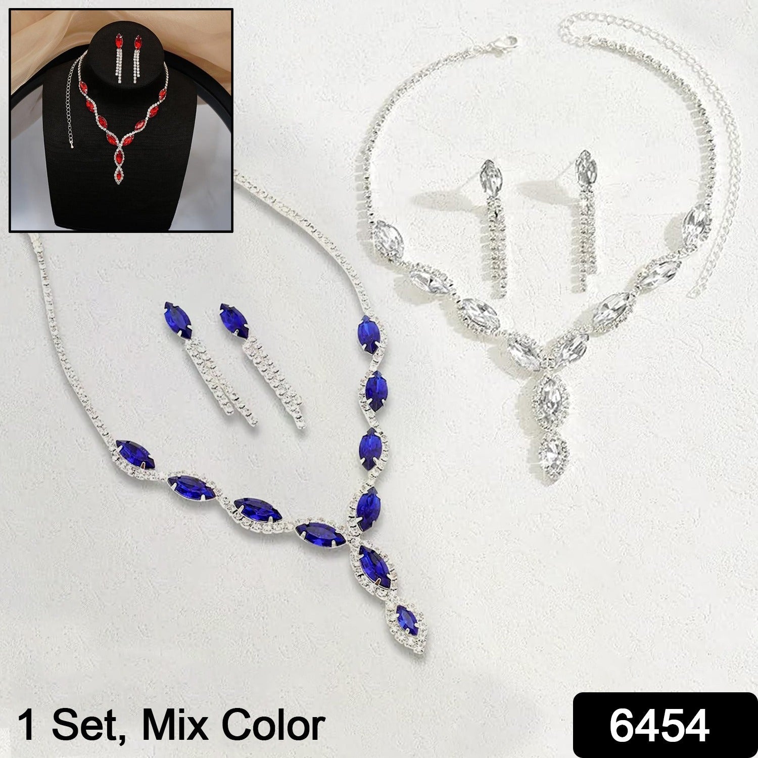 Blue and white diamond jewellery set