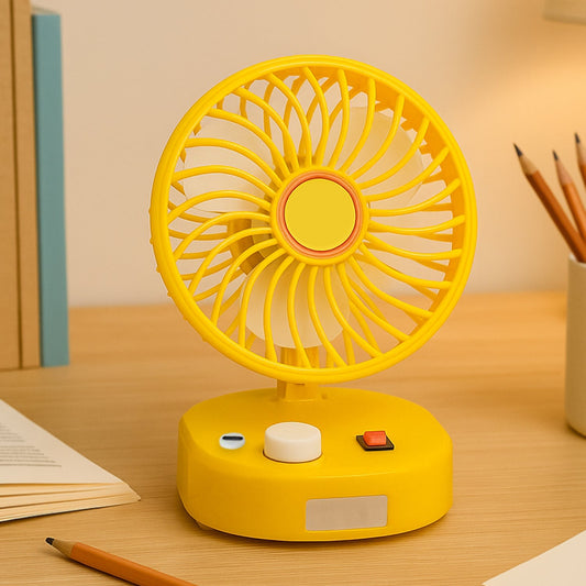USB-C Rechargeable Portable Fan with LED Light Foldable Fan for Home