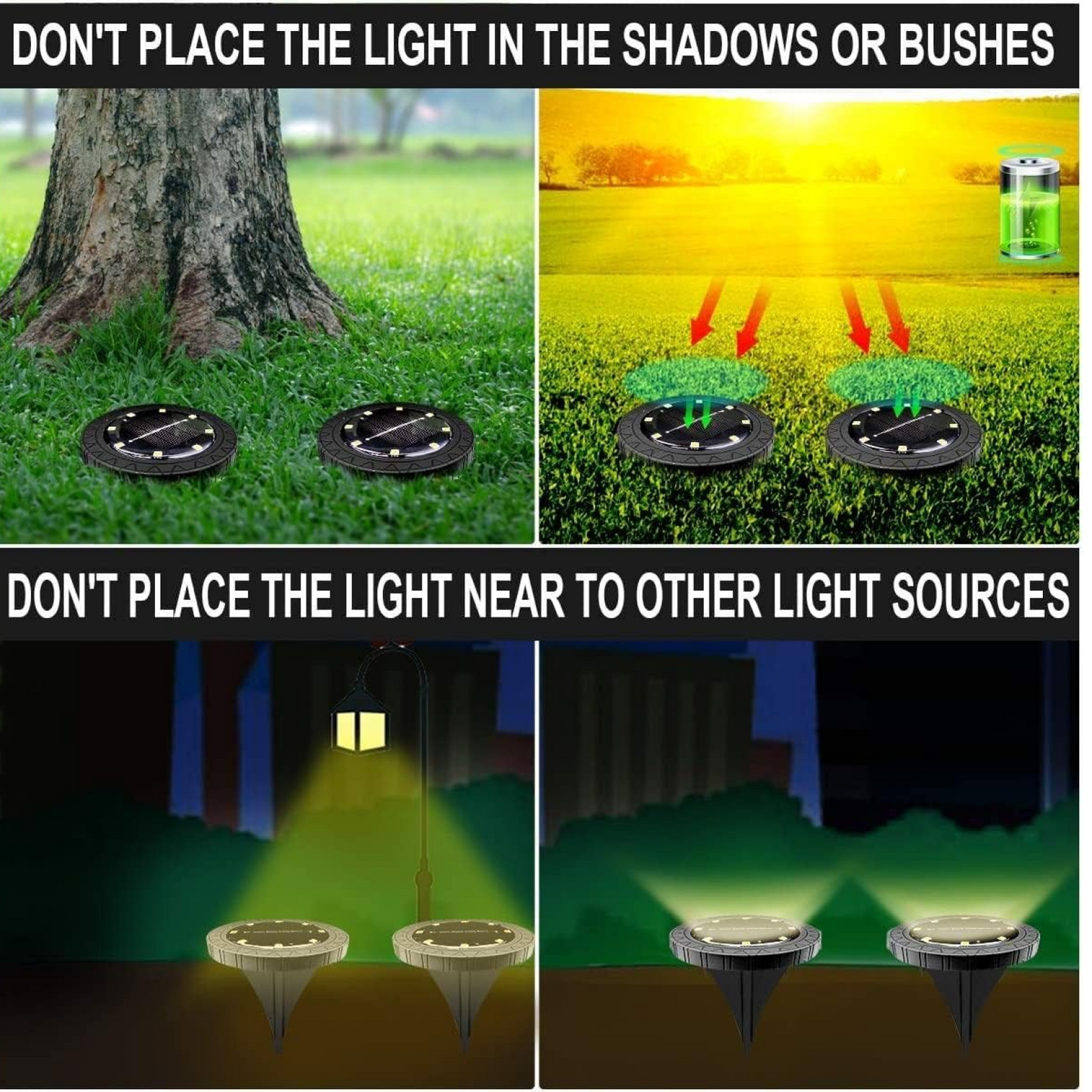 Solar Powered LED Garden Lights (4 Pc)