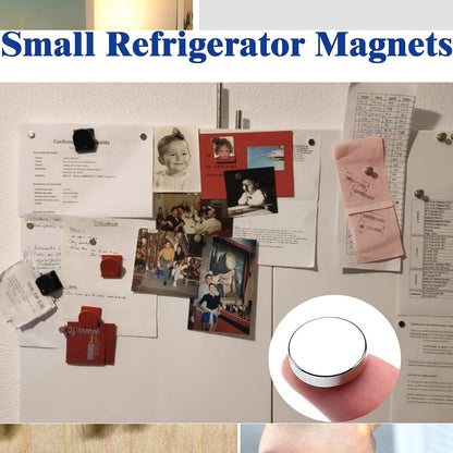 8.9mmx1.2mm Small Ferrite Silver Magnets in Disc Shape for Photo Gallery Hobby  65pc Set