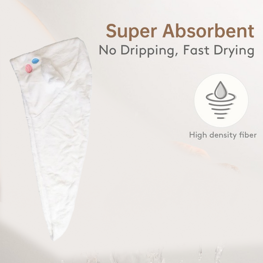 Premium Soft Microfiber Hair Drying Towel Wrap with Button (1 Pc)