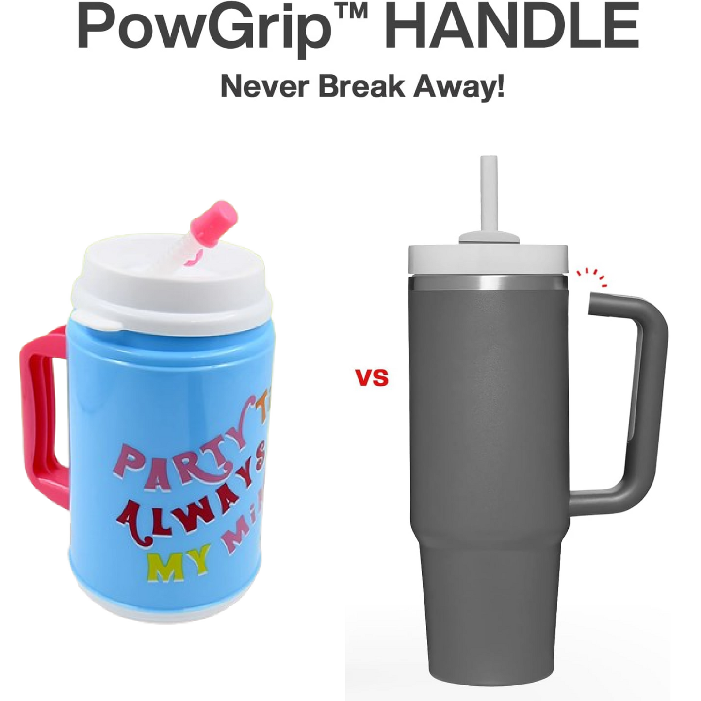 Insulated Mug with Lid Handle Flexible Straw with Cap (709 ML)