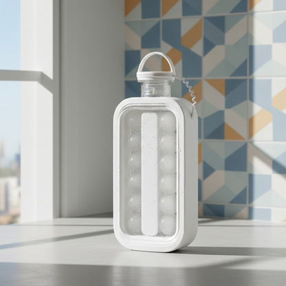 Foldable Ice Tray with Lid, 2-in-1 Ice Ball Maker