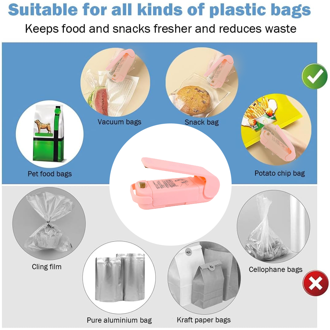 Mini Plastic Bag Sealer – Portable Heat Sealing Machine (Battery Operated / 1 Pc)