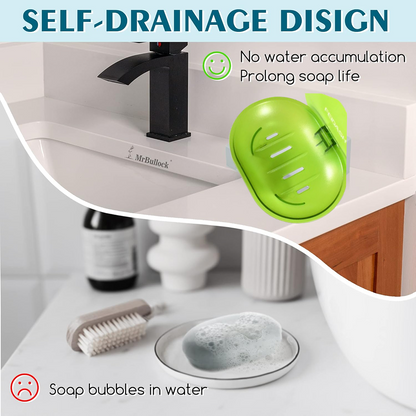 Wall-Mounted Plastic Soap Dish Holder for Bathroom & Kitchen