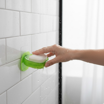 Wall-Mounted Plastic Soap Dish Holder for Bathroom & Kitchen