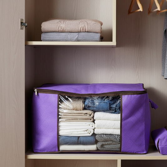 Clothing storage bag zipper, non-woven storage bag storing the clothes and sarees