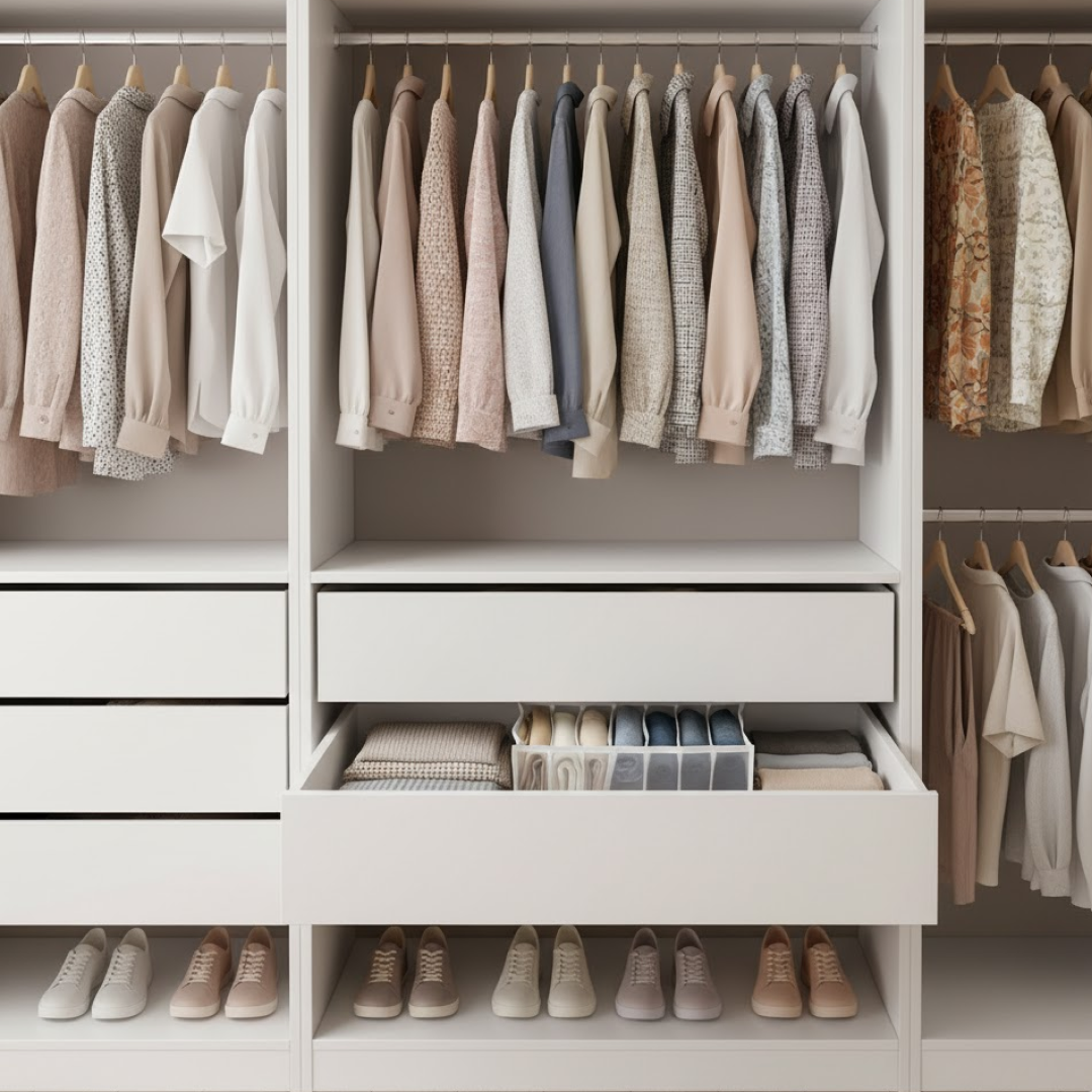 7 Grid Clothes Organizer for Wardrobe Storage