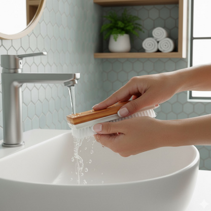 Veepee 6-Piece Washing and Cleaning Scrub Brush Set – (Multi-Color Bristles)