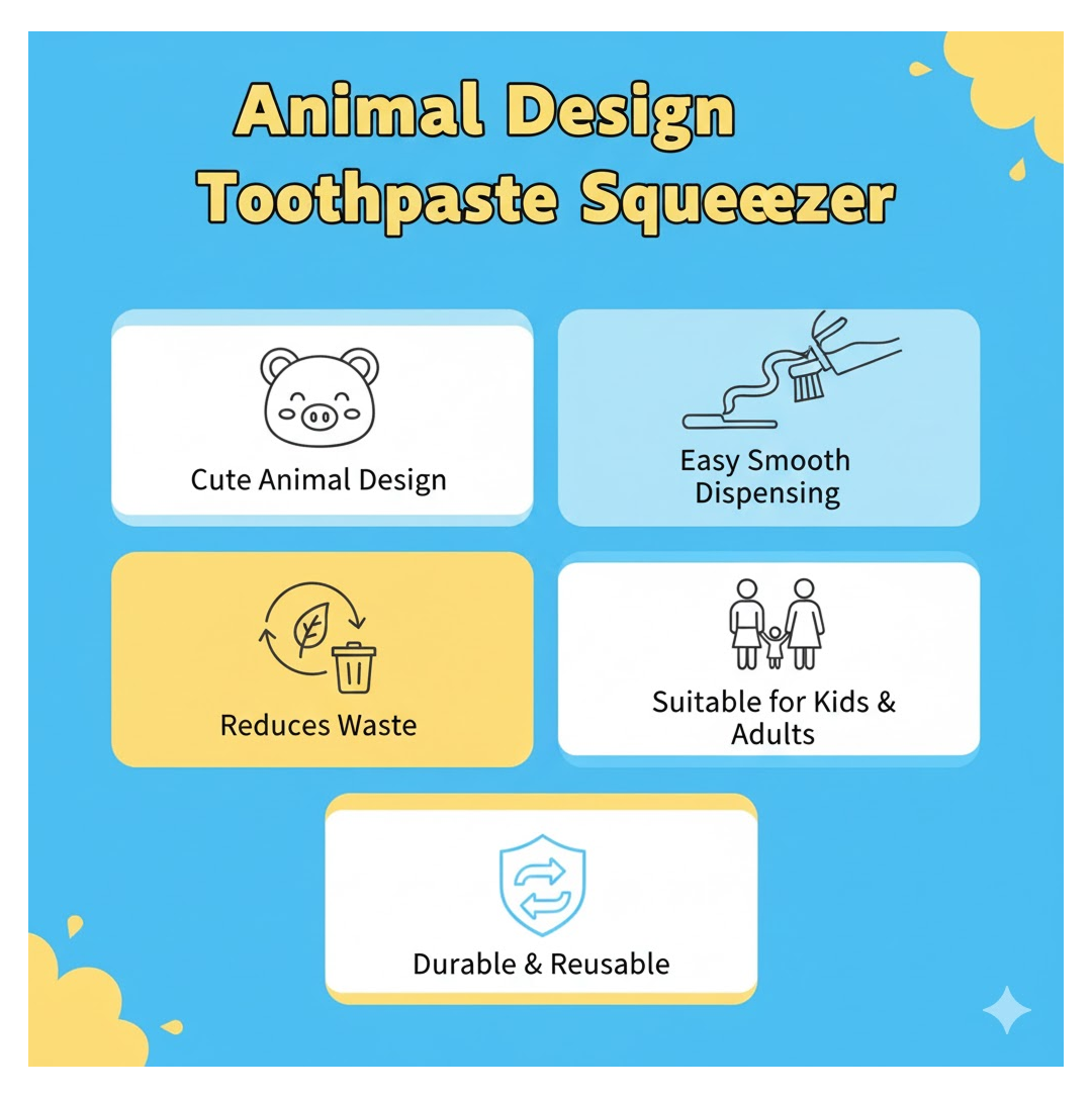 Animal Design Toothpaste Squeezer for Easy Dispensing