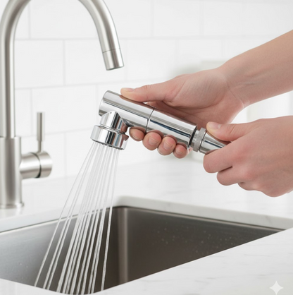 Rotating Splash Filter Faucet Sprayer Head Double O-ring Design For Bathroom Kitchen