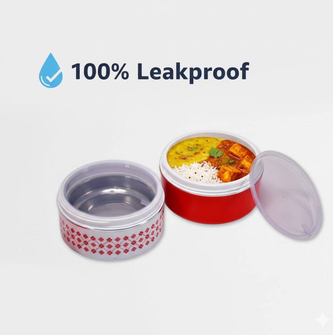 2layer Adjustable Insulated Tiffin Set of 1, Blue 3 Containers Lunch Box