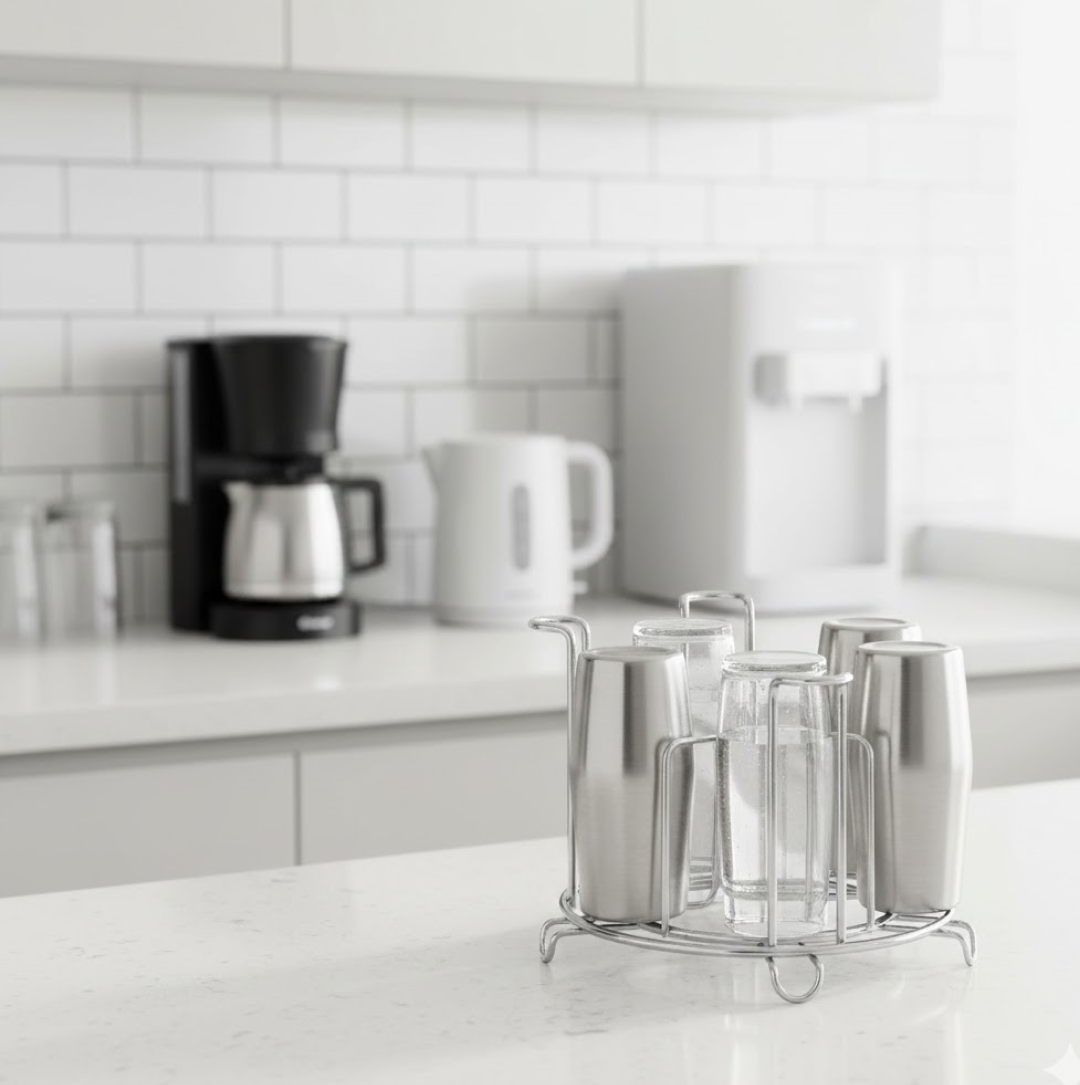 SS Round Glass Stand used for holding sensitive glasses