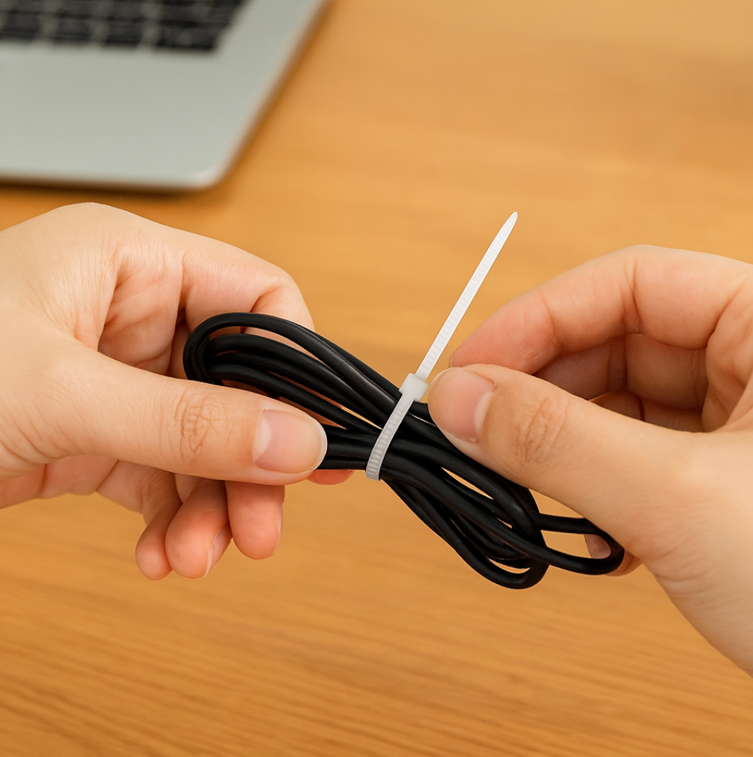 3.2×200 MM Nylon Self-Locking Cable Ties – Heavy Duty Zip Wire Tie (Pack of 100, Black)