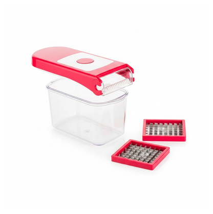 Ganesh Plastic Chopper Vegetable and Fruit Cutter, Red