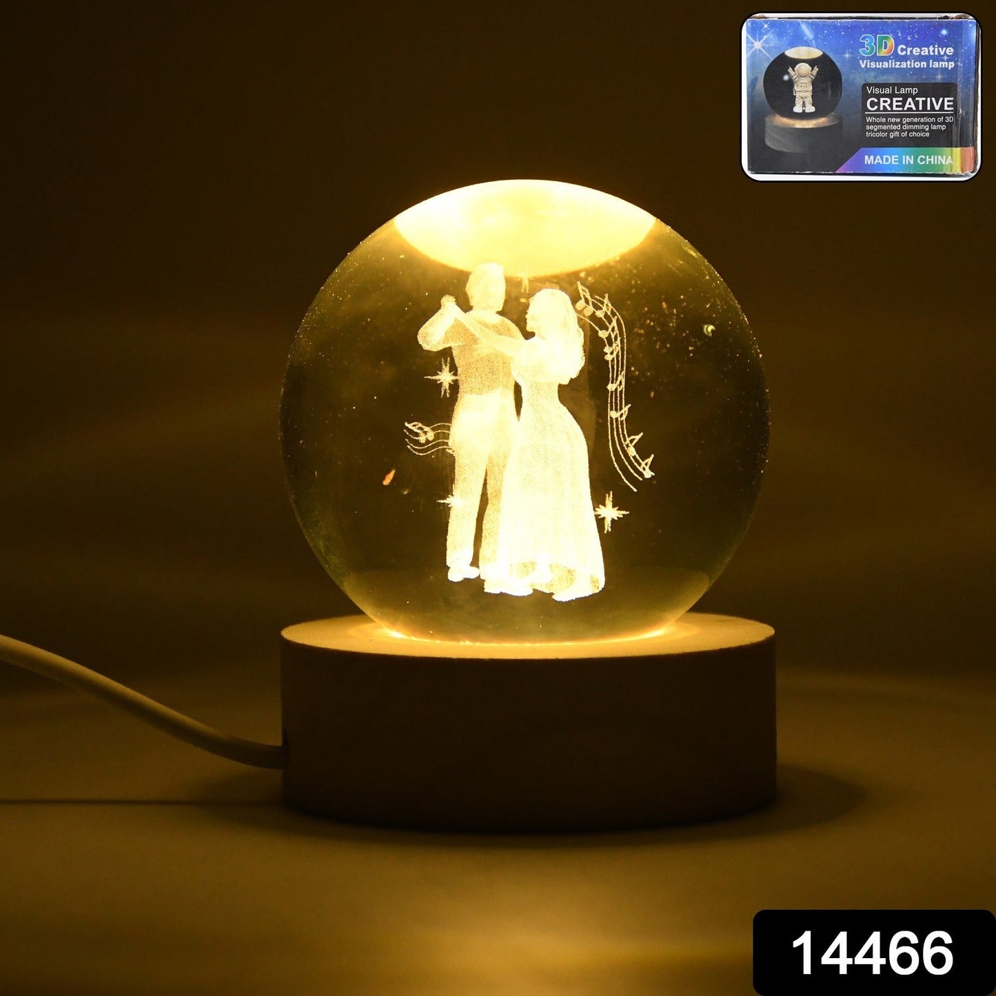 3D Crystal Ball lamps With Base (1 Pc)