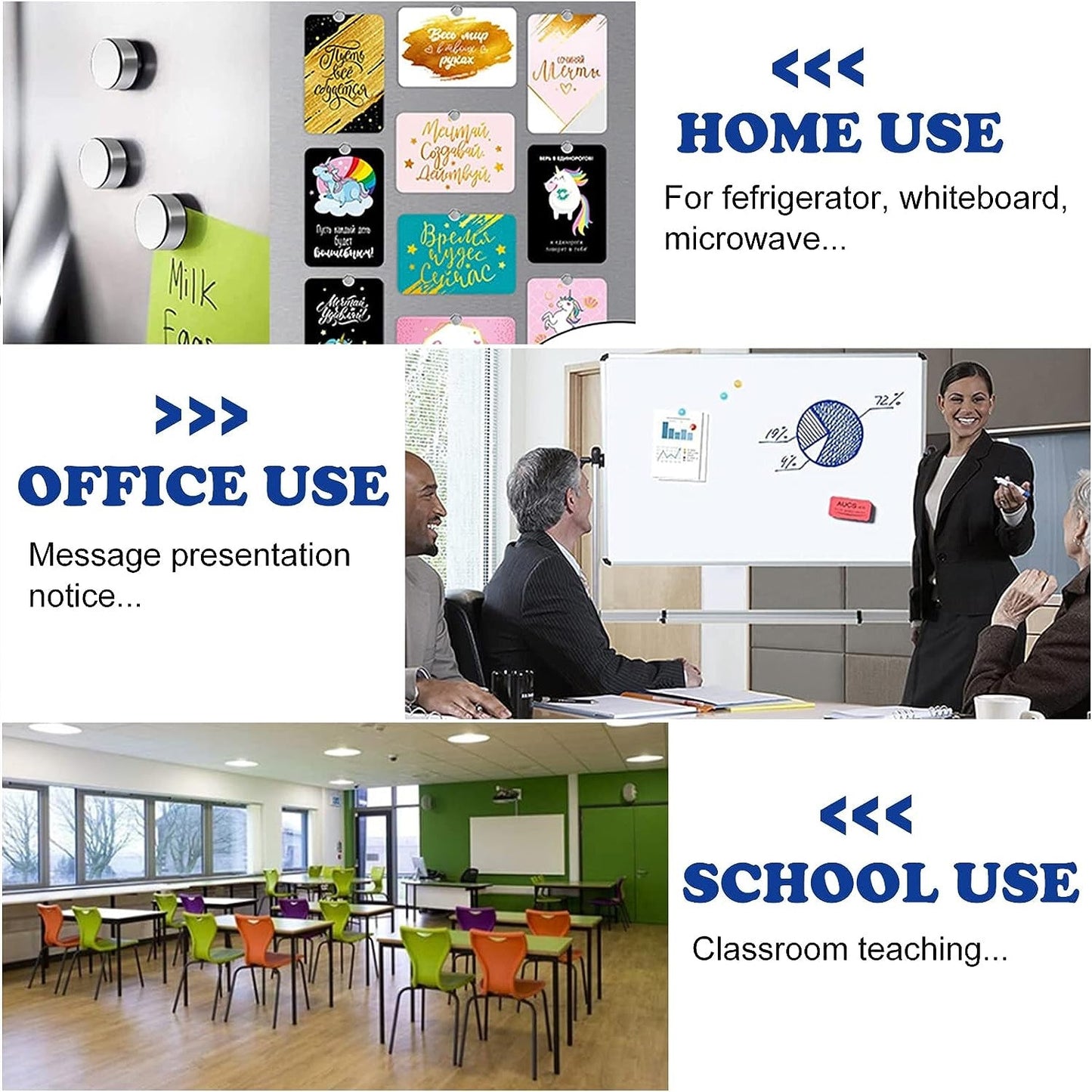 8.9mmx1.2mm Small Ferrite Silver Magnets in Disc Shape for Photo Gallery Hobby  65pc Set