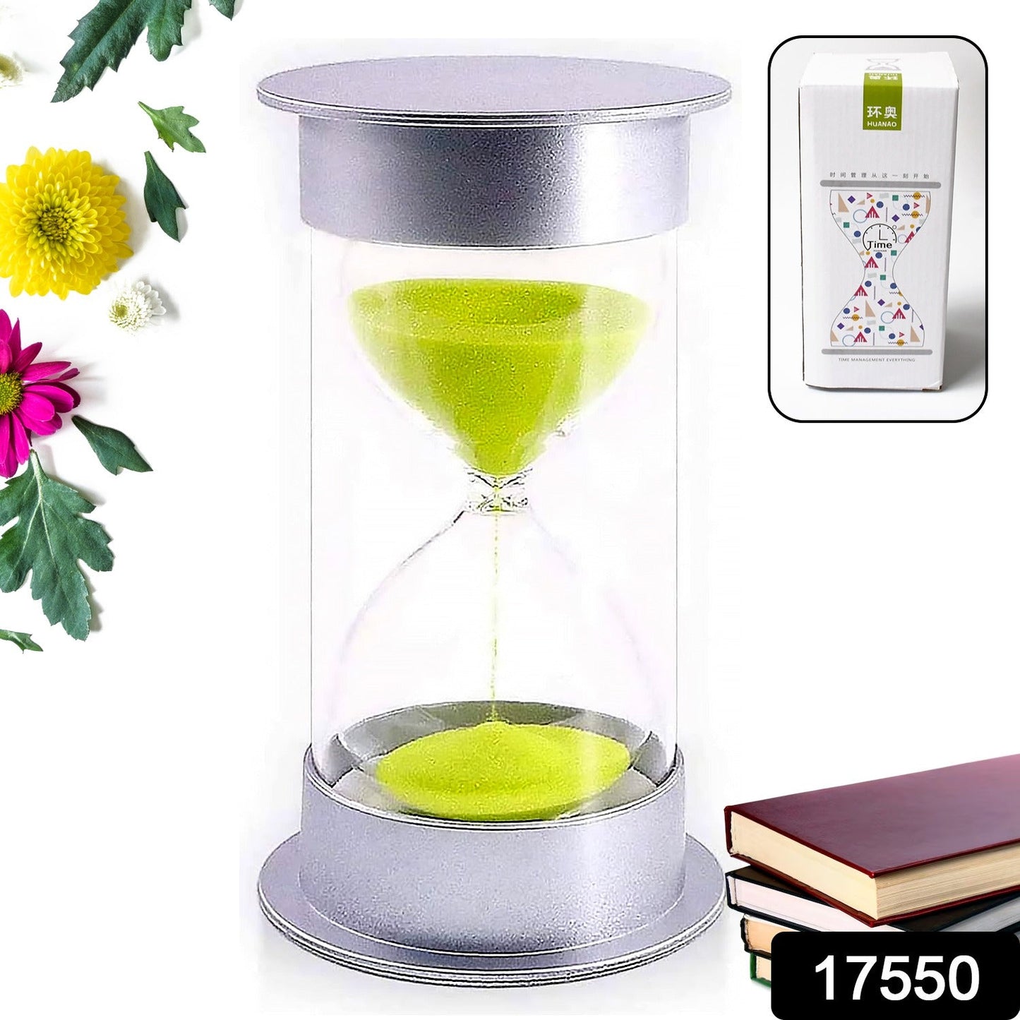 45-Minute Green Sand Timer – Hourglass Time Management Tool (Color: Green)