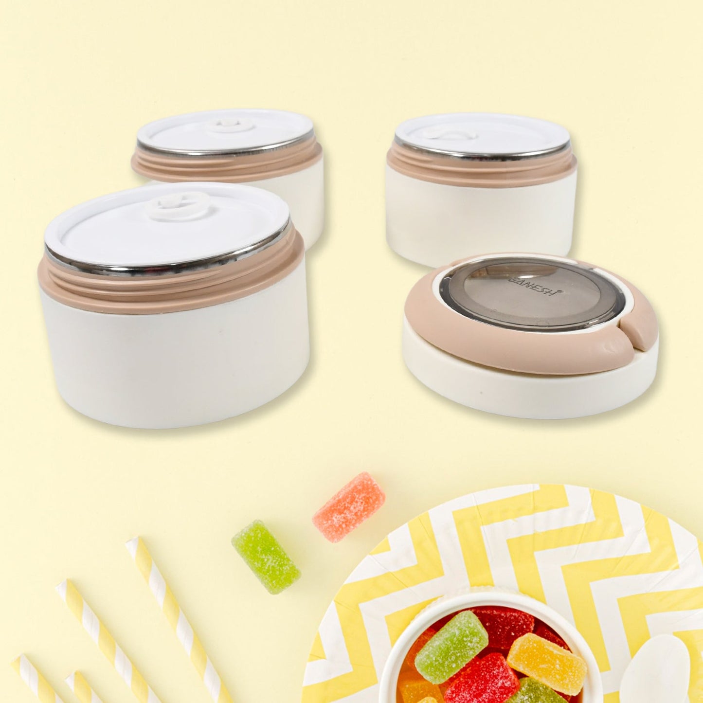 Ganesh Smart Stack 3 Layer Portable Lunch Box  for Office, School, Picnic (3 Layer)