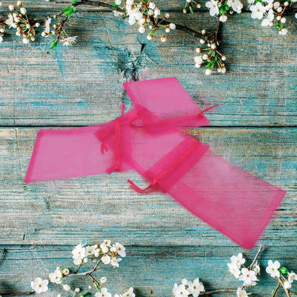 Organza Drawstring Gift Bags – Small Mesh Pouches for Weddings (50 Pcs)
