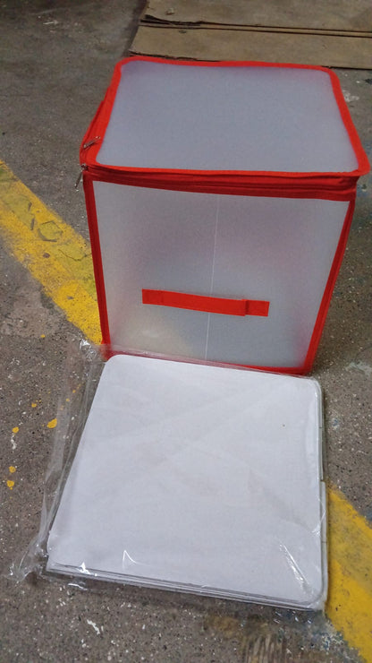 Transparent Zipper Sock Organizer Storage Box (30×30 CM)