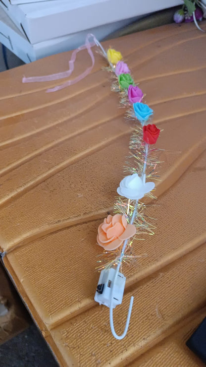 LED Flower Crown Headband – Multicolor Light-Up (1 Pc), Hair accessories